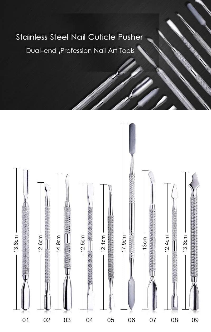 1pcs Double-ended Stainless Steel Cuticle Pusher Dead Skin Push Remover For Pedicure Manicure Nail Art Cleaner Care Tool - Jess Deals