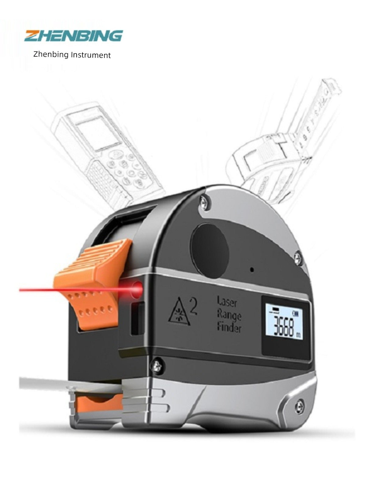 Laser Range Finder Infrared Tape Measuring Instrument Two-in-One Woodworking Measuring Room Ruler Electronic Ruler