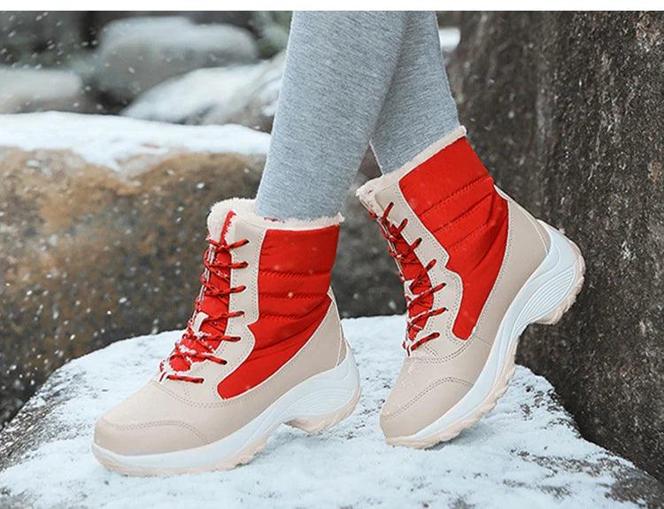 Women's Boots Snow Soft Shoes Women Platform Ladies Shoes Fashion Mid High Boots Plus Size Winter Girls Boots Botas Mujer - Jess Deals
