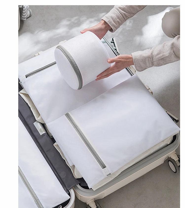 White Durable Large Washing Laundry Bag Mesh Organizer Net Dirty Bra Socks Underwear Shoe Storag Wash Machine Cover Clothes - Jess Deals