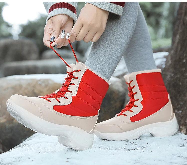Women's Boots Snow Soft Shoes Women Platform Ladies Shoes Fashion Mid High Boots Plus Size Winter Girls Boots Botas Mujer - Jess Deals