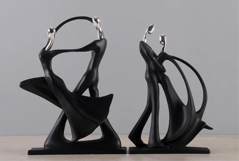 Nordic Art Dancing Couple Resin Figure Ornaments Figurines Home Decoration Accessories for Living Room Ornaments for Home Decor - Jess Deals