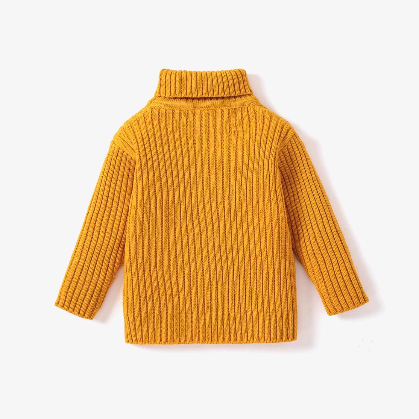 Toddler Girl/Boy Solid Cable Knit Turtleneck Sweater - Jess Deals