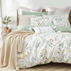Lightweight 3-piece Quilts Bedding Sets Red Blue Floral Prints Double Sided Quilt Cover Set
