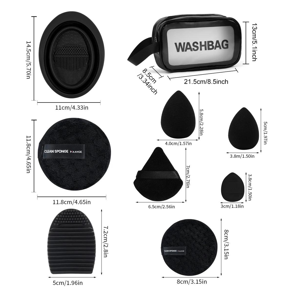 MAANGE Professional Makeup Tools Kit 30PCS Foundation Makeup Brush Set 15PCS Makeup Sponge Removal Puff Cleaning Bowl for Travel - Jess Deals