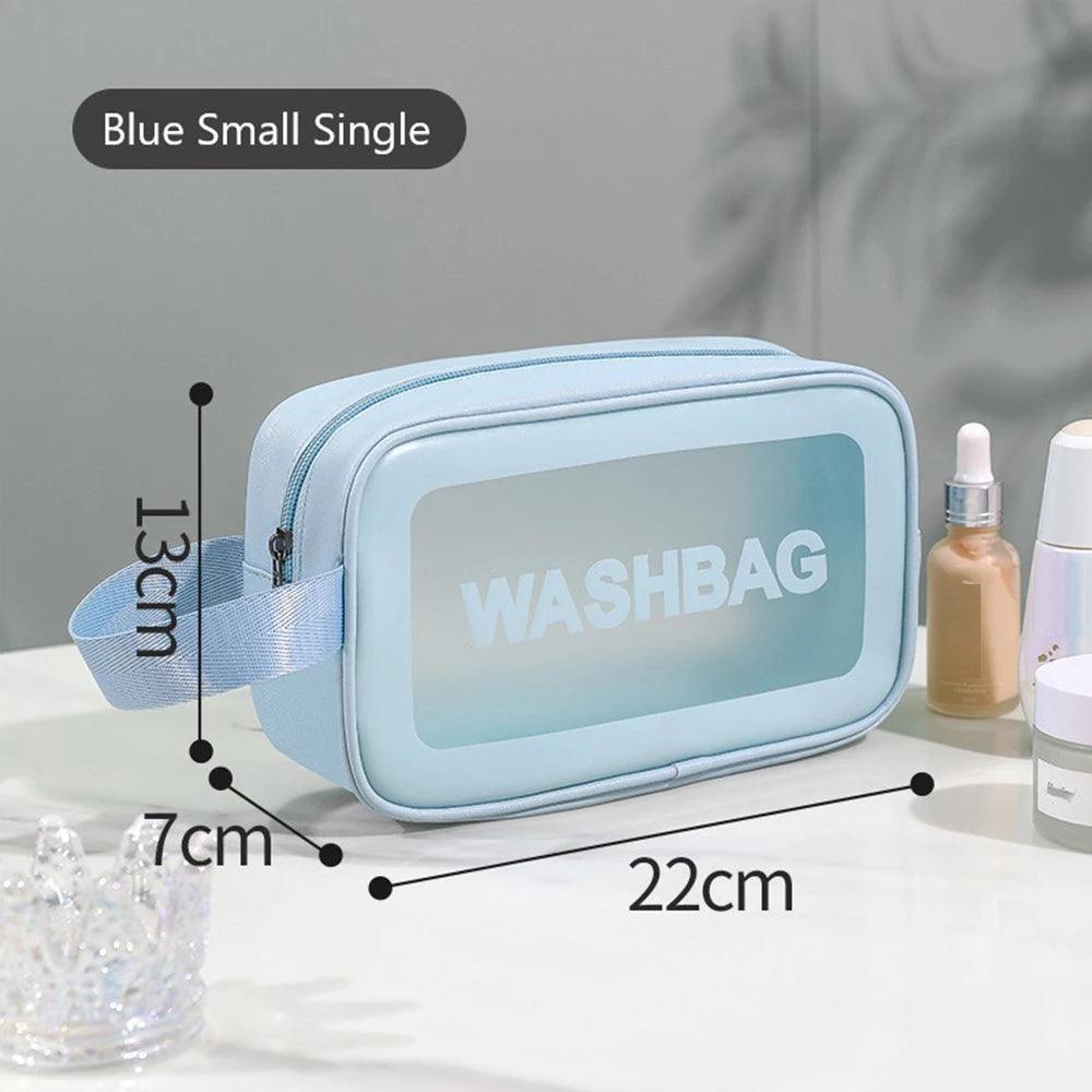 Large Capacity Waterproof Transparent Travel Cosmetic Bag - Portable and Organized Storage for Makeup and Toiletries