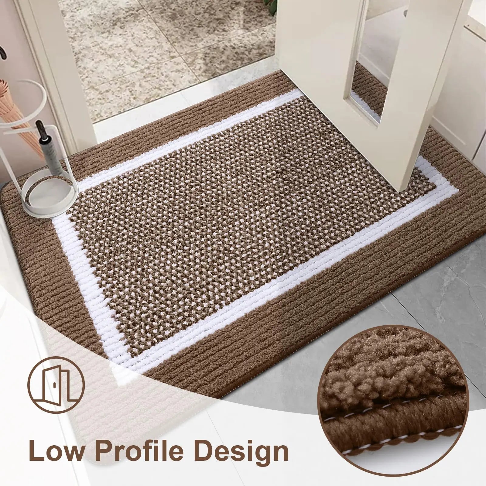 Door Mat Indoor Door Mat Home Non-Slip Absorbent Resist Dirt Door Mat Kitchen Durable Waterproof Inside Floor Mats