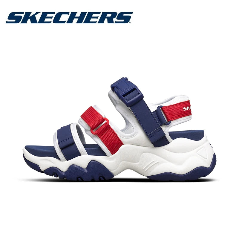 Skechers Women Sandals Wide Platform Open Toe Walking Wedge Sandals Adjustable Closure Strap Ankle Strap