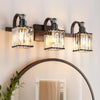 Bathroom Vanity Light Fixtures Modern Crystal Vanity Light Fixtures Over Mirror 3 Lights Wall Mounted Lighting with Square Shade