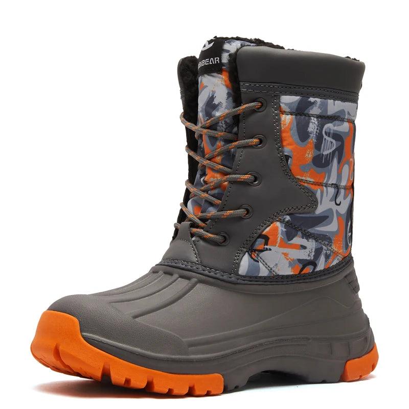 HOBIBEAR Boys Snow Boots with Insulation for Cold Weather Non-Slip Winter Shoes Lace-Up Waterproof Winter Boots - Jess Deals