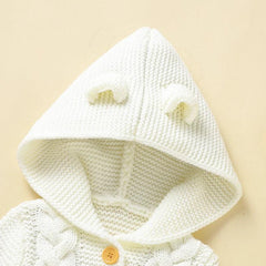 0-18m Newborn Infant Boys Girls Rompers Clothes Autumn Winter Toddler Kids Unisex Hooded Long Sleeves Jumpsuits Children Outfits