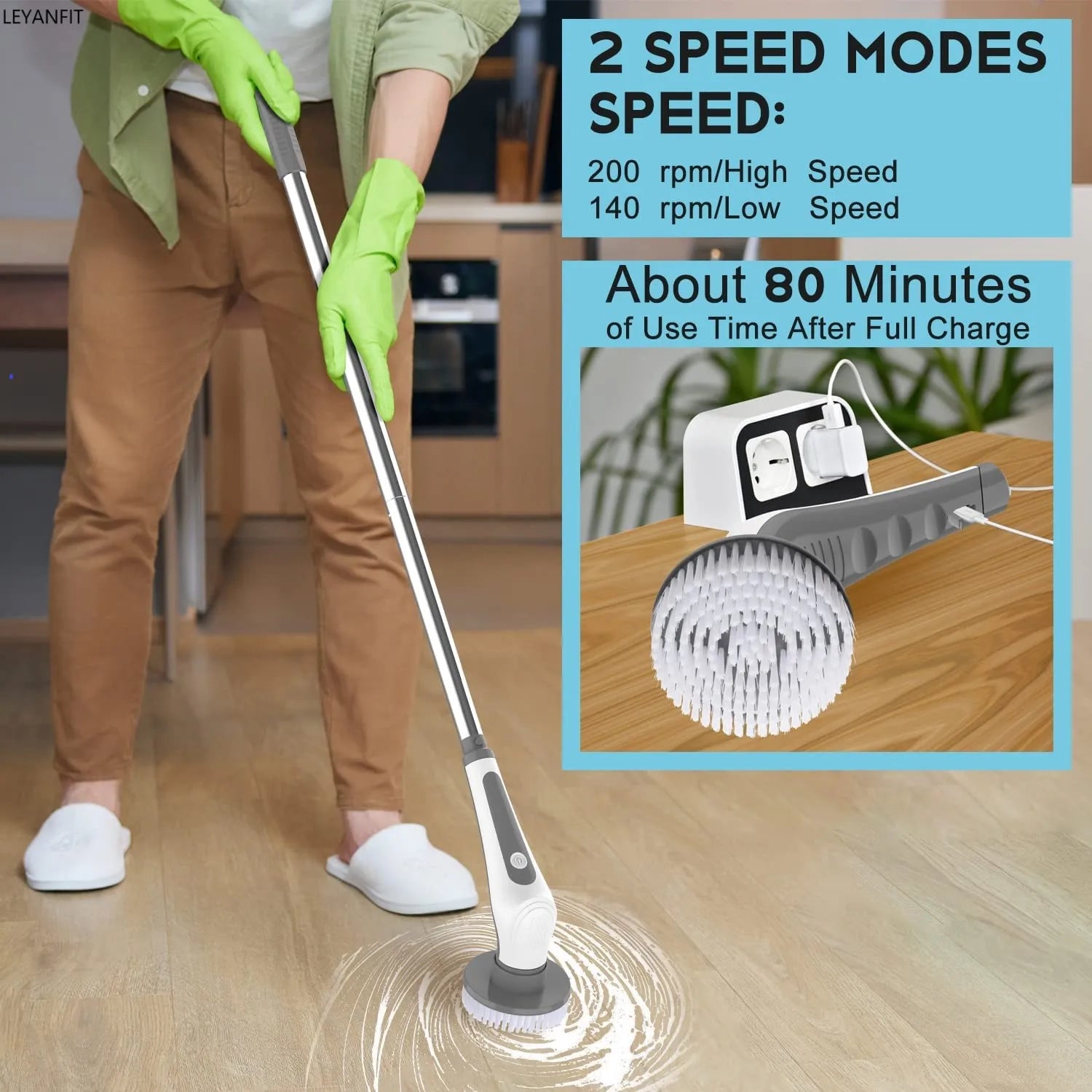 IPX8 Waterproof 6 in 1 Electric Cleaning Brush Electric Spin Scrubber