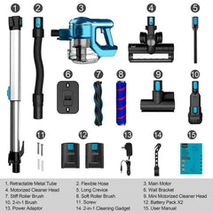 INSE S6P PRO Cordless Vacuum Cleaner 23Kpa 265W Brushless Motor Stick Vacuum, 40 Mins Runtime 2Sets 2500mAh Rechargeable Battery - Jess Deals