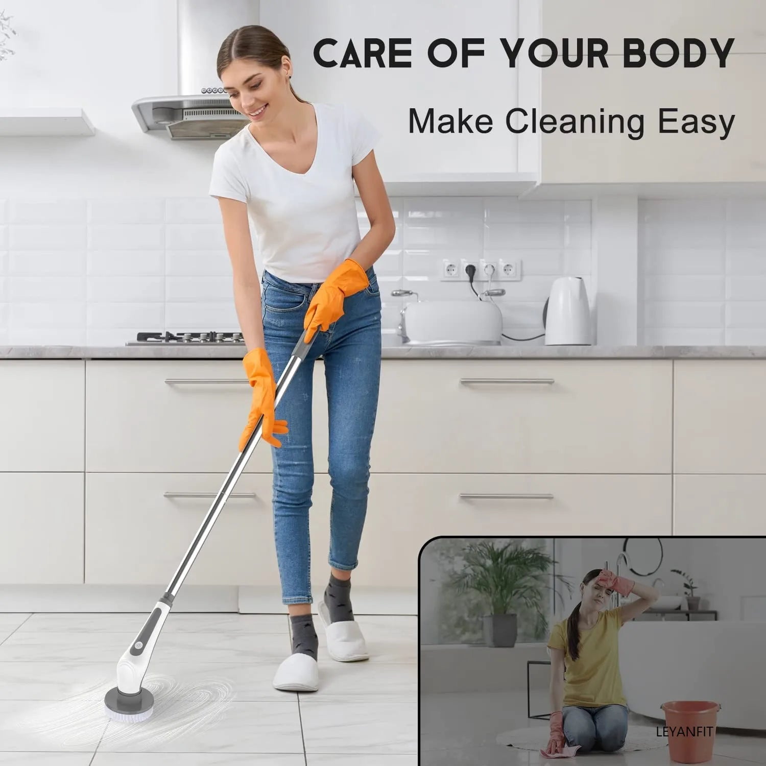 IPX8 Waterproof 6 in 1 Electric Cleaning Brush Electric Spin Scrubber