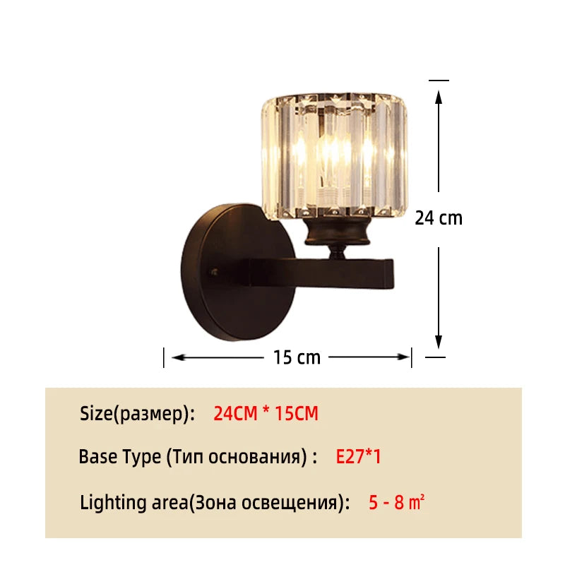 Wall Lamp Bedroom Postmodern Living Room Creative Corridor Nordic Stairs Crystal Glass Aisle Room Lamps Wall Decor Living Room
