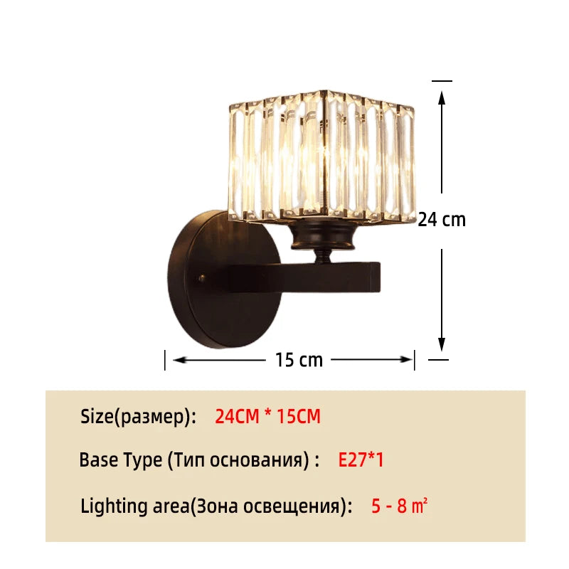 Wall Lamp Bedroom Postmodern Living Room Creative Corridor Nordic Stairs Crystal Glass Aisle Room Lamps Wall Decor Living Room