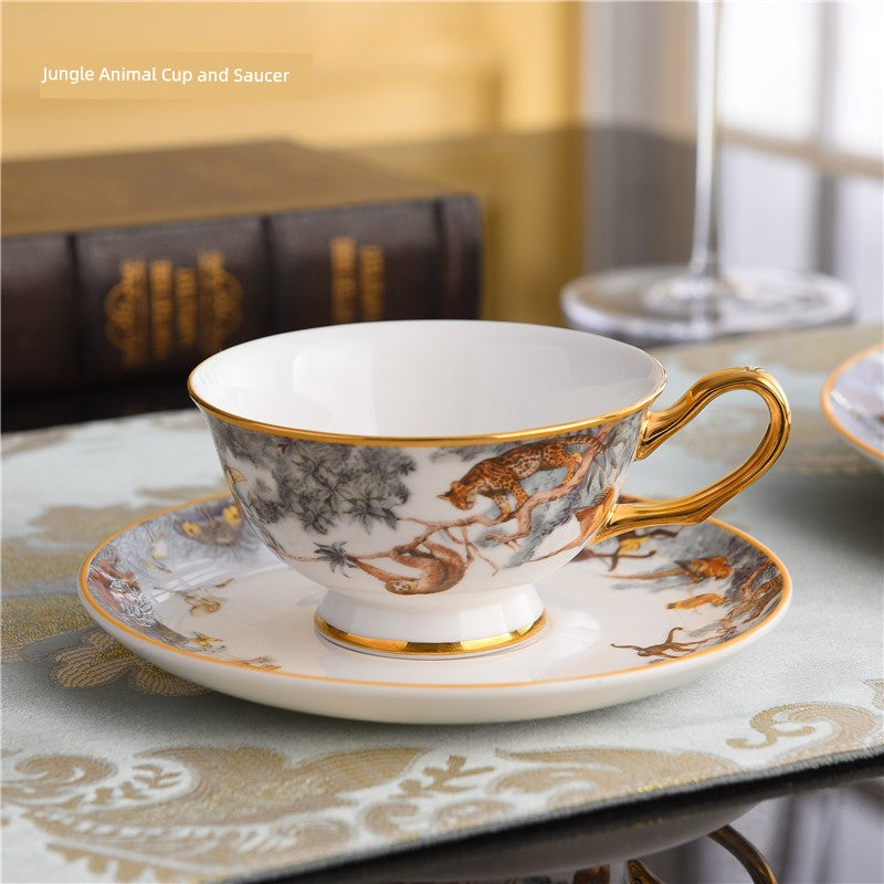 Continental Cuisine Tableware Steak Plate Equatorial Jungle Moving Ceramic Western Plate Coffee Set Model Room Club