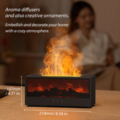 Creative Gift Fireplace Air Humidifier 150ml Waterless Auto-Off Aroma Essential Oil Diffuser with LED Light & Remote Control