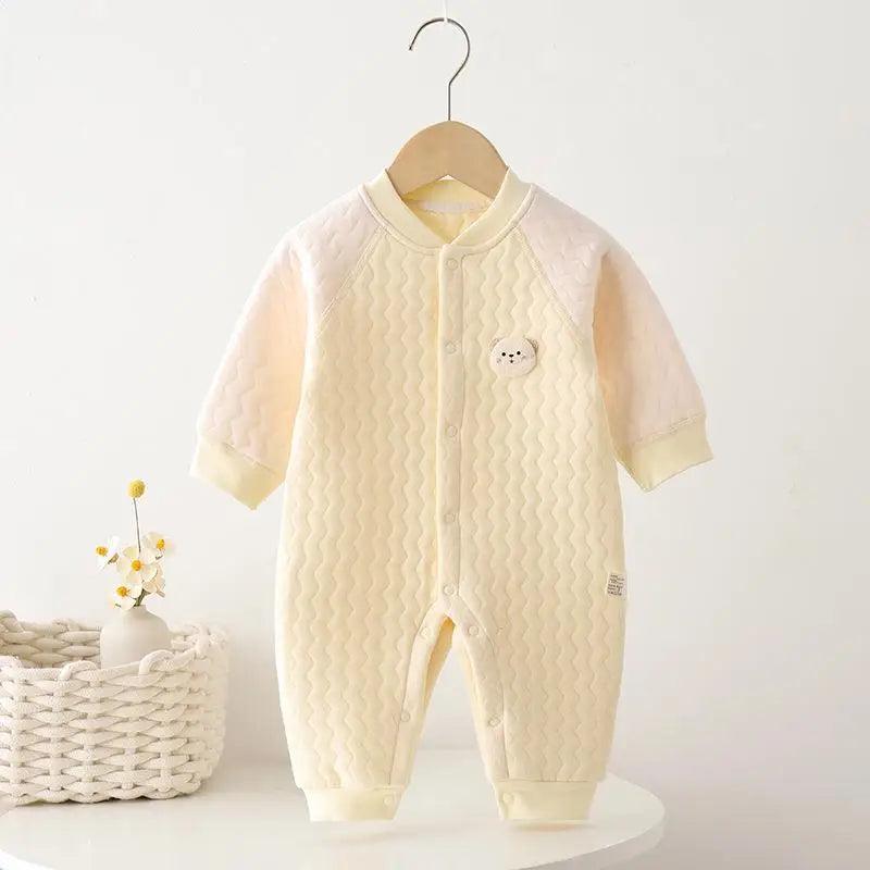 Baby Boneless Bodysuit Newborn Warm Romper Boys and Girls Cartoon Bodysuit Long Sleeve Climbing Suit