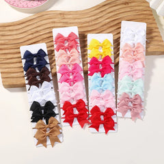 10Pcs Bows Elastic Hair rubber band Hair Ties Ribbon Pigtail Grosgrain Hair accessories girl Baby Gift bands for children