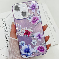 Electroplating Flowers Plants Texture TPU Phone Case, For iPhone 13