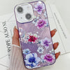 Electroplating Flowers Plants Texture TPU Phone Case, For iPhone 13