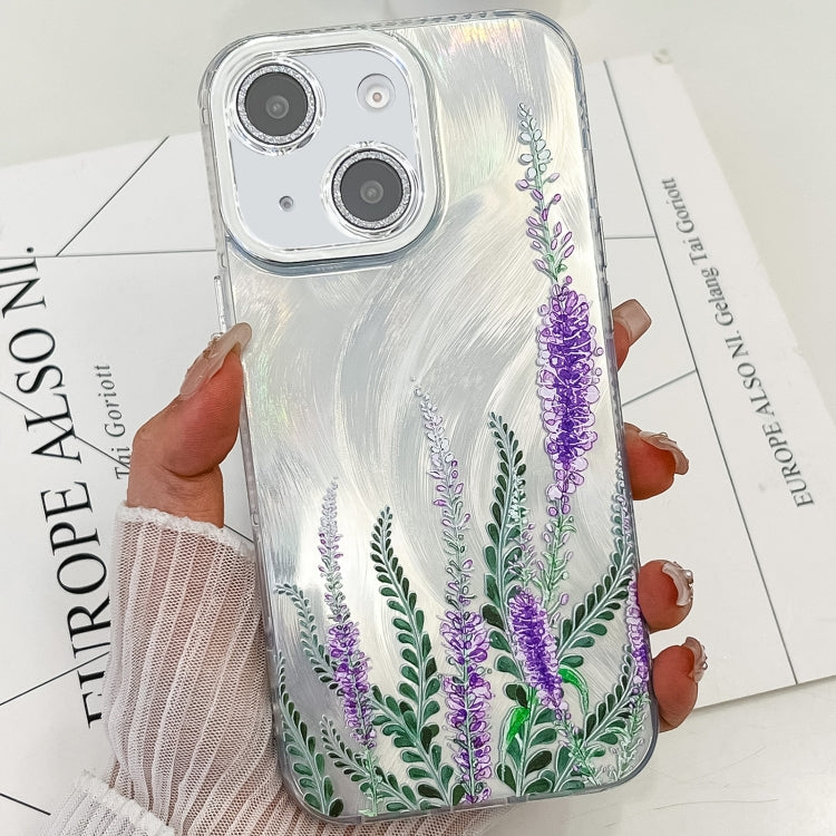 Electroplating Flowers Plants Texture TPU Phone Case, For iPhone 13