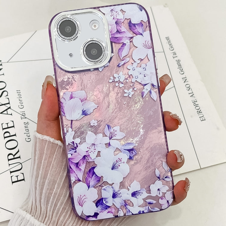 Electroplating Flowers Plants Texture TPU Phone Case, For iPhone 13