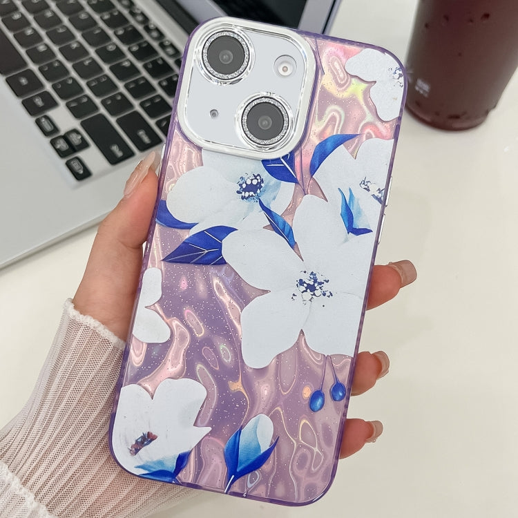 Electroplating Flowers Plants Texture TPU Phone Case, For iPhone 13