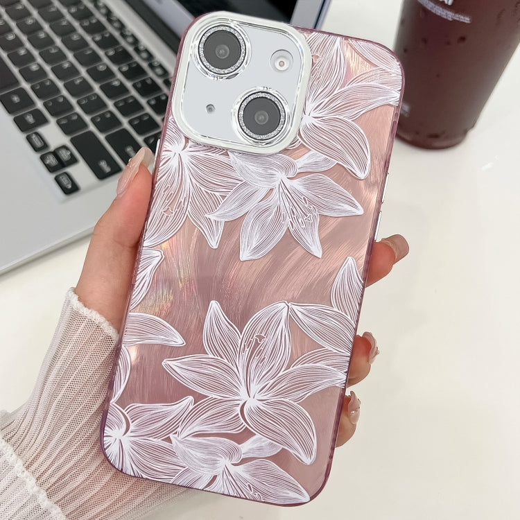 Electroplating Flowers Plants Texture TPU Phone Case, For iPhone 13