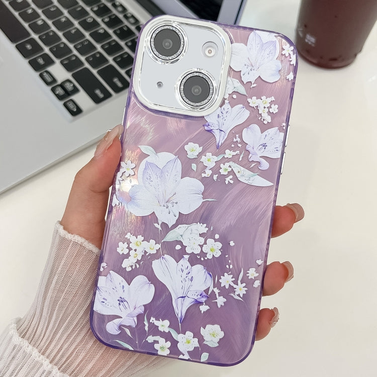 Electroplating Flowers Plants Texture TPU Phone Case, For iPhone 13