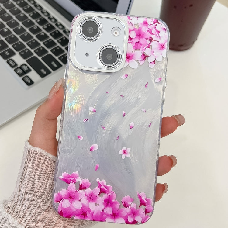 Electroplating Flowers Plants Texture TPU Phone Case, For iPhone 13