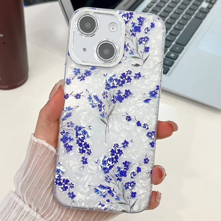 Electroplating Flowers Plants Texture TPU Phone Case, For iPhone 13