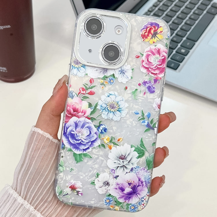Electroplating Flowers Plants Texture TPU Phone Case, For iPhone 13