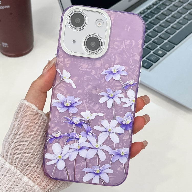 Electroplating Flowers Plants Texture TPU Phone Case, For iPhone 13