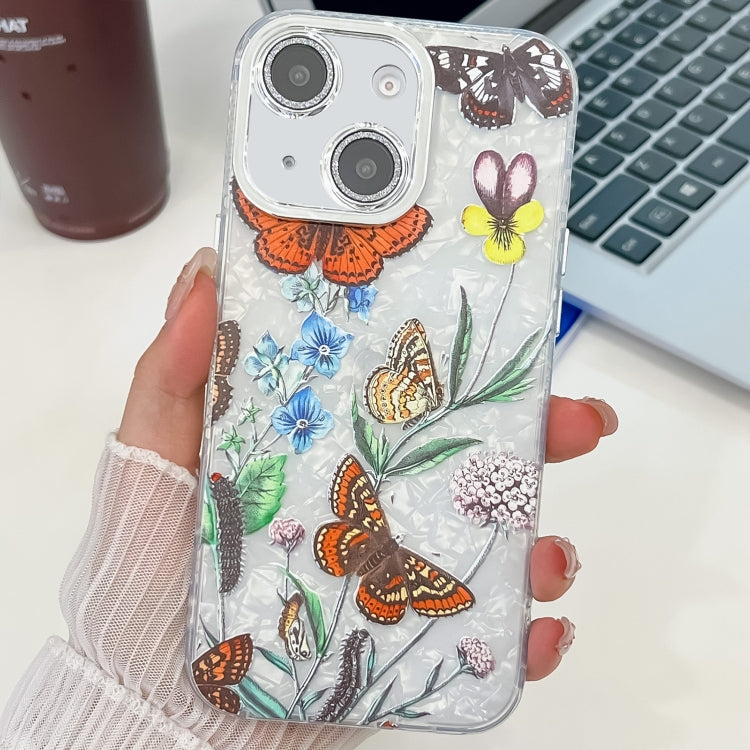 Electroplating Flowers Plants Texture TPU Phone Case, For iPhone 13