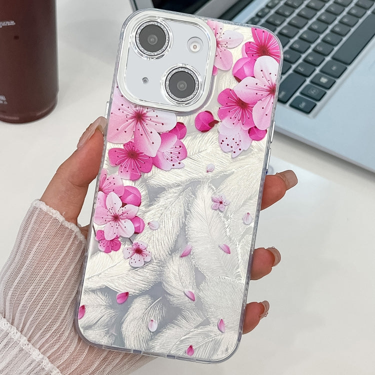 Electroplating Flowers Plants Texture TPU Phone Case, For iPhone 13