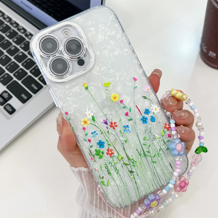 Electroplating Flower Texture Wristband TPU Phone Case, For iPhone 16e, For iPhone 16 Pro Max, For iPhone 16 Pro, For iPhone 16 Plus - Jess Deals