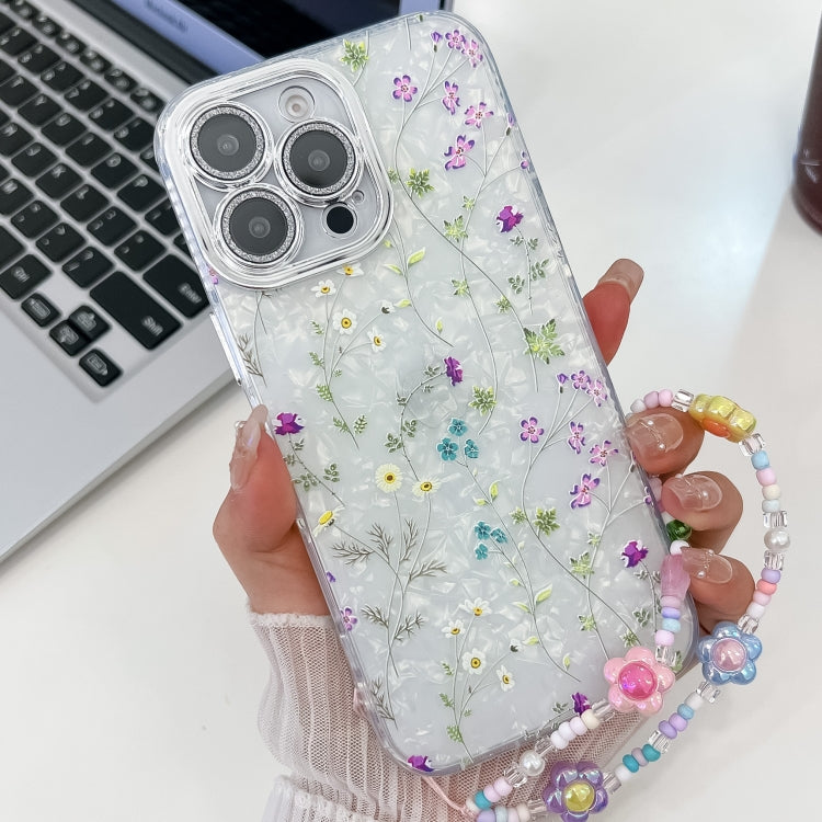 Electroplating Flower Texture Wristband TPU Phone Case, For iPhone 16e, For iPhone 16 Pro Max, For iPhone 16 Pro, For iPhone 16 Plus - Jess Deals