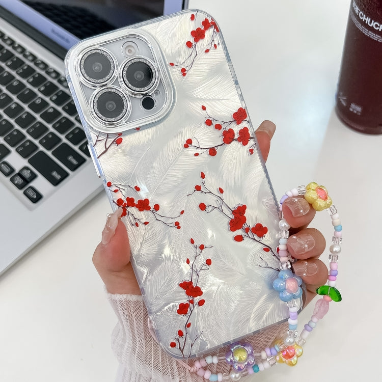 Electroplating Flower Texture Wristband TPU Phone Case, For iPhone 16e, For iPhone 16 Pro Max, For iPhone 16 Pro, For iPhone 16 Plus - Jess Deals
