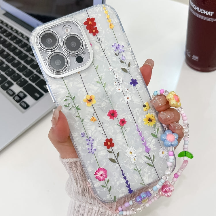 Electroplating Flower Texture Wristband TPU Phone Case, For iPhone 16e, For iPhone 16 Pro Max, For iPhone 16 Pro, For iPhone 16 Plus - Jess Deals