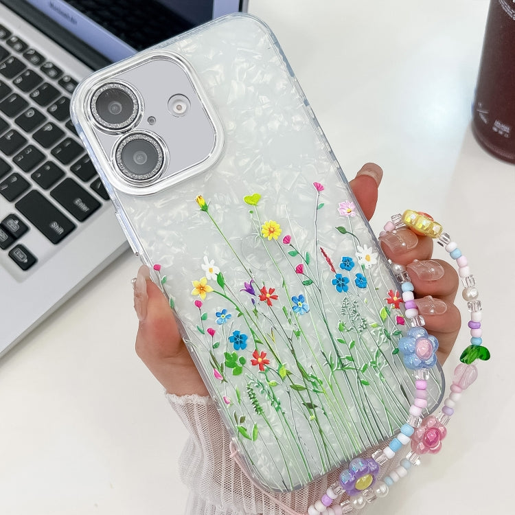 Electroplating Flower Texture Wristband TPU Phone Case, For iPhone 16, For iPhone 15 Pro Max, For iPhone 15 Pro, For iPhone 15 - Jess Deals