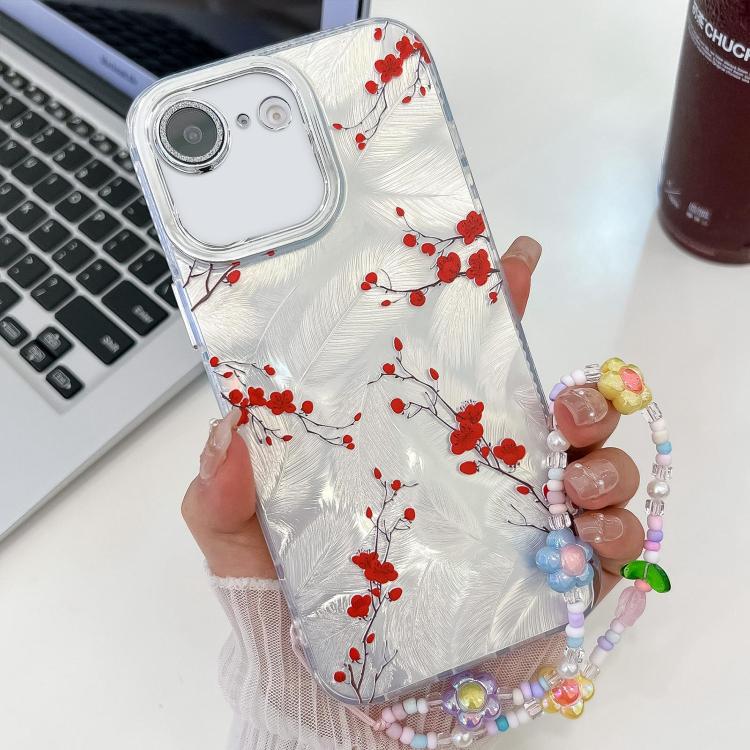 Electroplating Flower Texture Wristband TPU Phone Case, For iPhone 16e, For iPhone 16 Pro Max, For iPhone 16 Pro, For iPhone 16 Plus - Jess Deals