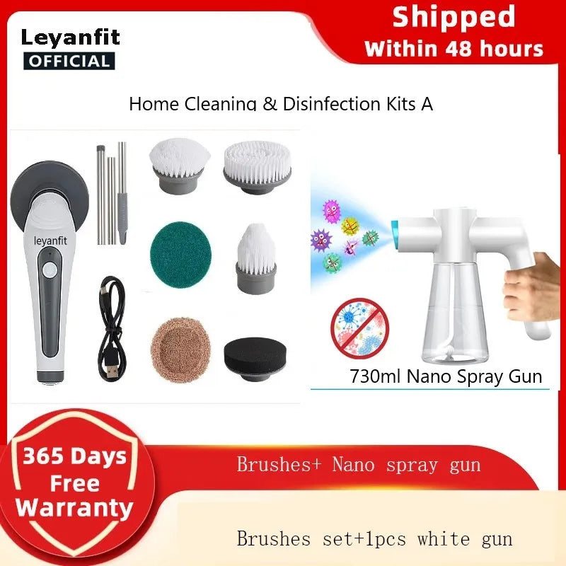 IPX8 Waterproof 6 in 1 Electric Cleaning Brush Electric Spin Scrubber