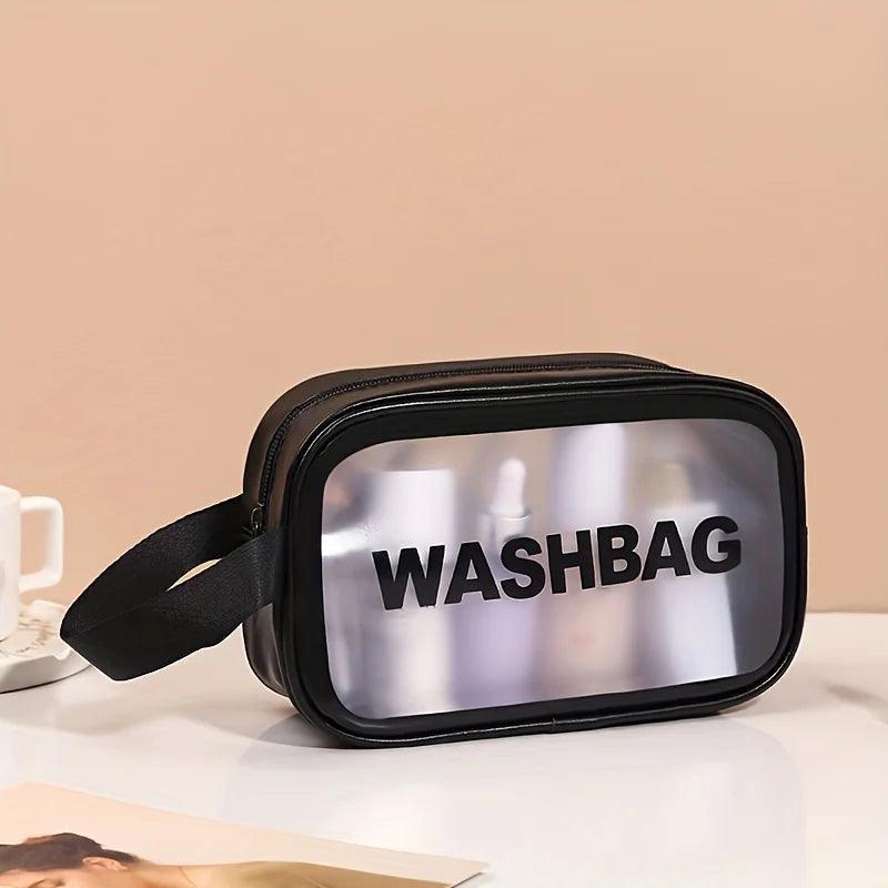 Large Capacity Waterproof Transparent Travel Cosmetic Bag - Portable and Organized Storage for Makeup and Toiletries