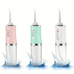USB Portable Oral Irrigator Water Flosser Dental Water Jet Tools Pick Cleaning Teeth 200ML 4 Nozzles Mouth Oral Cleaning Agents - Jess Deals