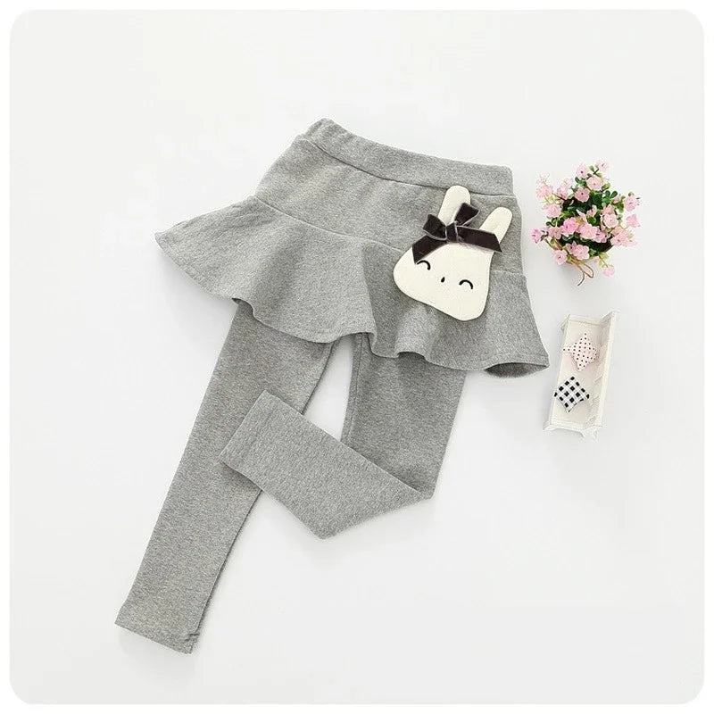 New Cotton Baby Girls Leggings Lace Princess Skirt-pants Spring Autumn Children Slim Skirt Trousers for 2-7 Years Kids Clothes
