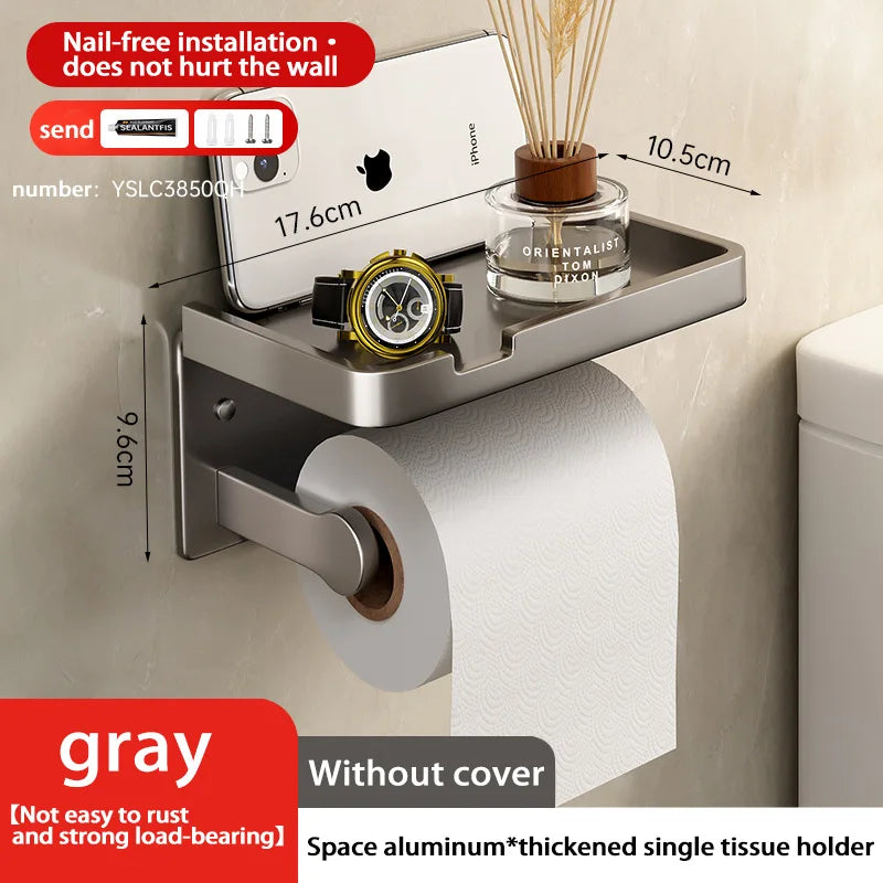 Bathroom Tissue Box Rack Tissue Paper Rack Phone Storage Shelf Wipes Dispenser Bathroom Toilet Wall Aromatherapy Paper Tray