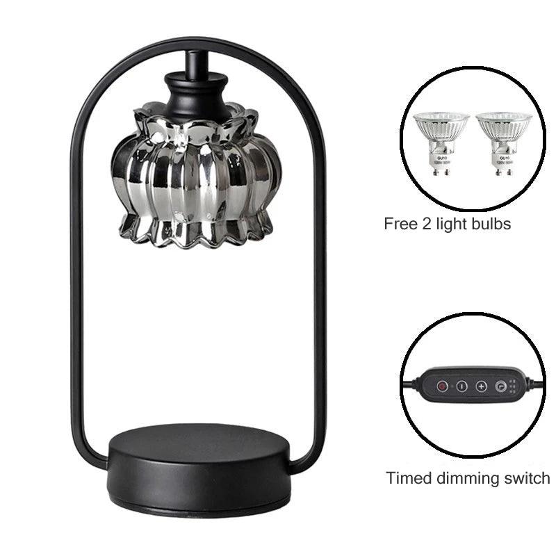 Aromatherapy Wax Melting Lamp Large Black Morden Atmosphere Dimmable Candle Warmer Lamp Glass Candle Light Warmer
