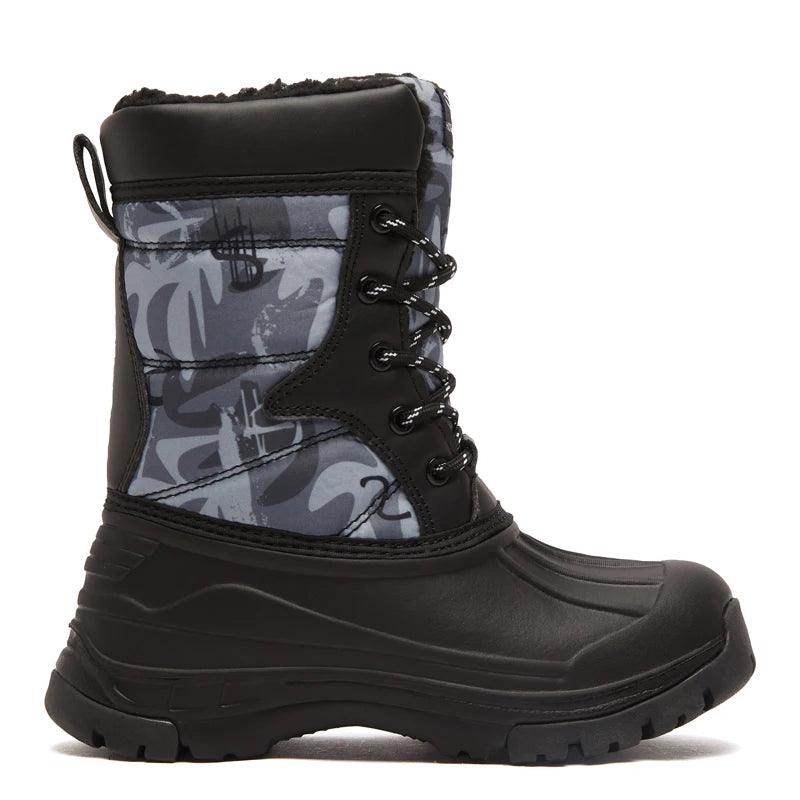 HOBIBEAR Boys Snow Boots with Insulation for Cold Weather Non-Slip Winter Shoes Lace-Up Waterproof Winter Boots - Jess Deals